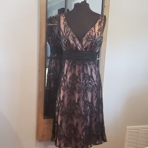 Jones New York lace sequin dress - Rosegold